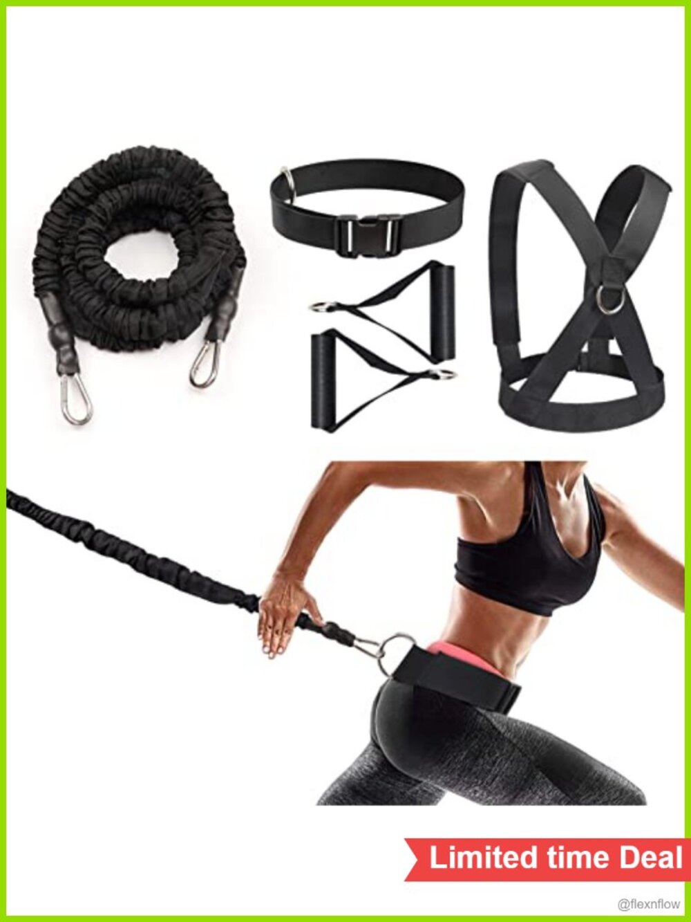 Resistance Bungee Band Sprint Training Set 80lb Strength Speed Agility